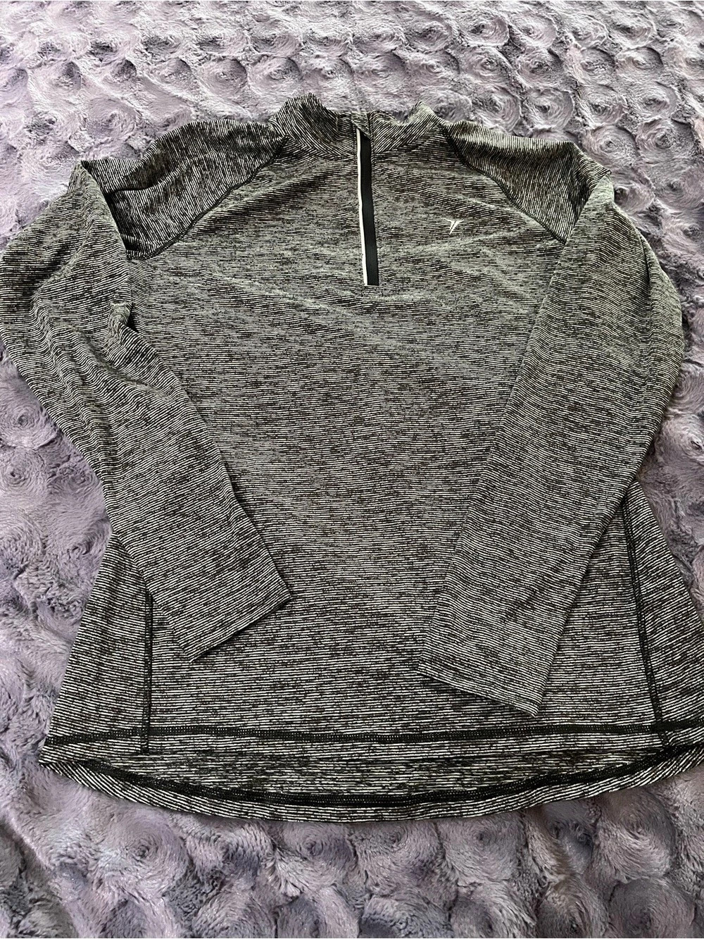 Old Navy Active Go-Dry 1/4-Zip Pullover Women's Long Sleeve Top Black & Gray
